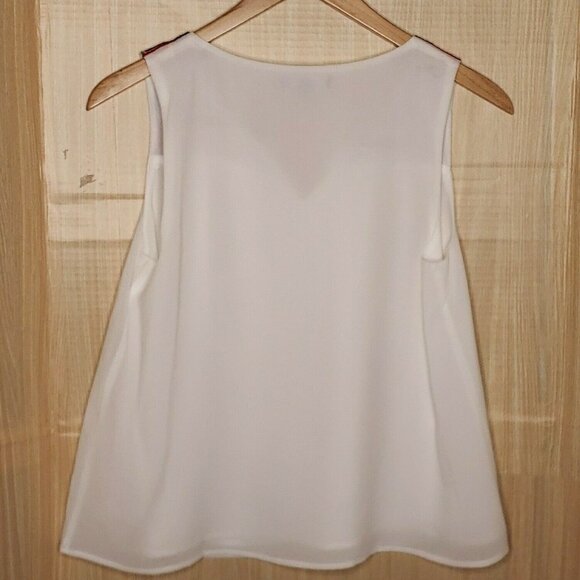 C. Luce Womens White Sleeveless Gauzy Boho Top Medium - Picture 2 of 5